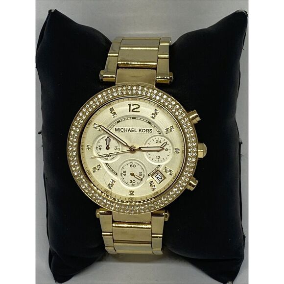Michael Kors Parker MK5354 Women's Gold Stainless Steel Analog Dial Watch JK364 - Picture 1 of 12